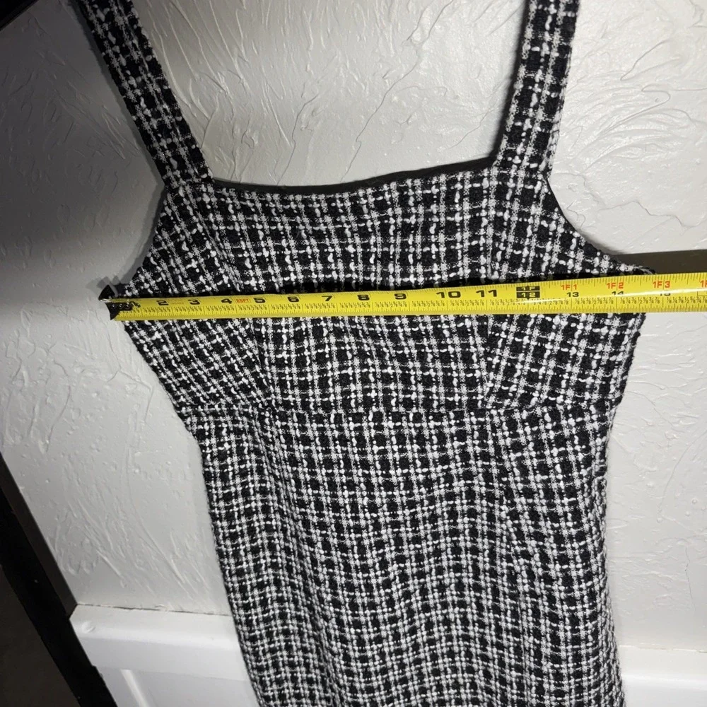 Miami Black & White Sheath Mini Dress WMN Small Y2K Preppy City Girl Tweed NWT - Picture 14 of 14